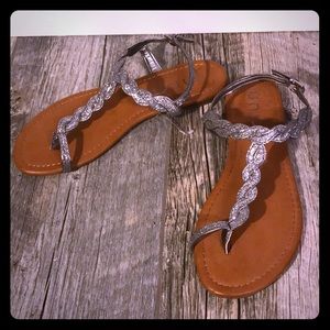 Unisa Luzala 2 silver glitter flat sandal